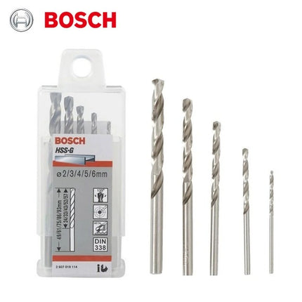 Bosch Tools,2607019114,Metal Drill Bit Set HSS-G DIN-338 2/3/4/5/6mm 5pcs