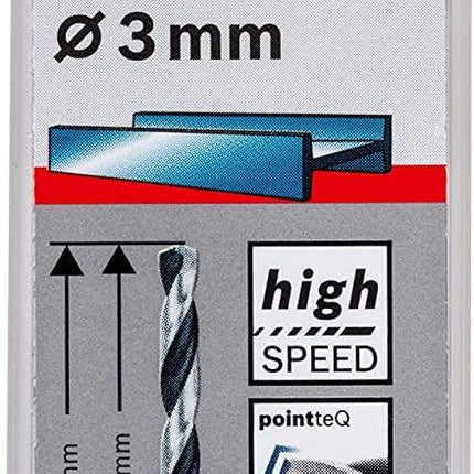 Metal Twist Drill Bit HSS PointTeq 3x33x61mm 10pcs , 2608577198