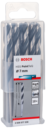 Metal Twist Drill Bit HSS PointTeq 7x69x109mm 10pcs , 2608577238