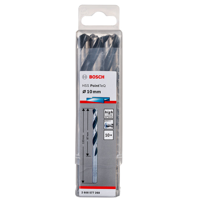 Bosch Tools,2608577268,Metal Twist Drill Bit HSS PointTeq | 10x87x133mm - 10pcs