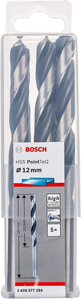 Metal Twist Drill Bit HSS PointTeq | 12x101x151mm - 5pcs , 2608577288
