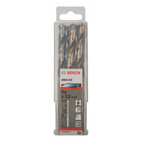 Bosch Tools,2608585903,Metal Drill Bit HSS-CO Set | 12x101x151mm - 5pcs