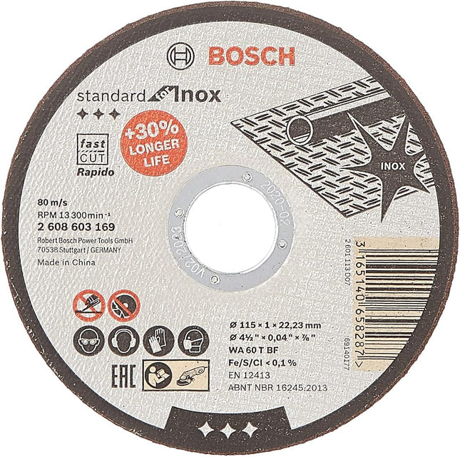 Bosch Tools,2608603169,Cutting Disc Standard for Inox Rapido 115x1x22.23mm