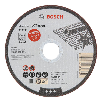 Bosch Tools,2608603171,Cutting Disc Standard for Inox Rapido 125x1x22.23mm