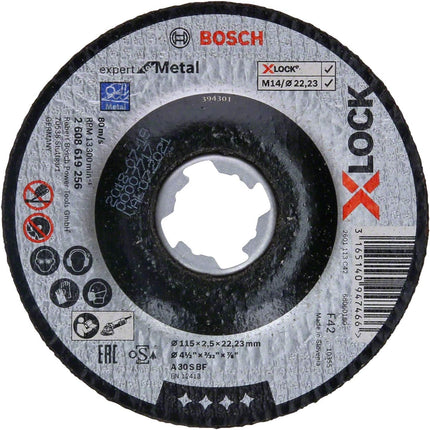 Bosch Tools,2608619256,Cutting Disc X-LOCK Expert for Metal 115x2.5x22.23 Depressed Cutting