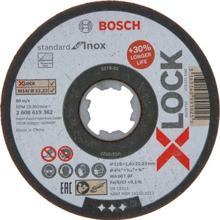 Bosch Tools,2608619362,Cutitng Disc X-LOCK Standard for Inox 115x1.6x22.23 mm Straight Cutting