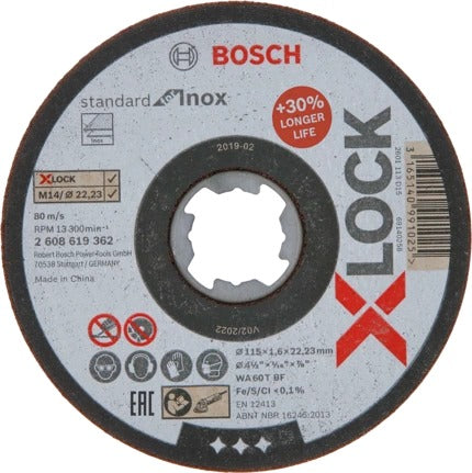 Bosch Tools,2608619362,Cutitng Disc X-LOCK Standard for Inox 115x1.6x22.23 mm Straight Cutting