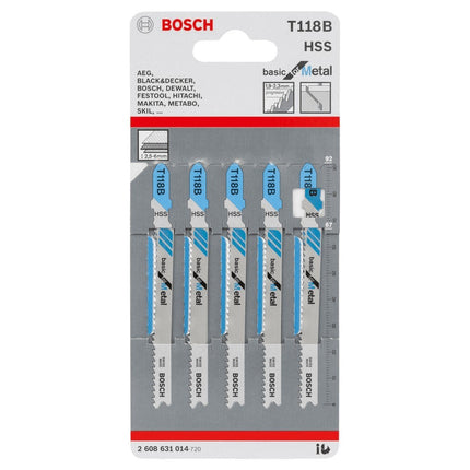 Bosch Tools,2608631014,JSB Set T 118B Basic for Metal 92mm 5pcs