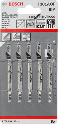 Jigsaw Blade 101AOF BIM Clean for Hard Wood 5pcs , 2608634233