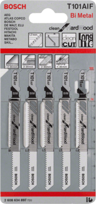 Bosch Tools,2608634897,JSB Set T 101AIF BIM Clean for Hard Wood 5pcs