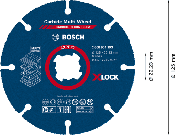 Bosch Tools,2608901194,X-LOCK Carbide Multi Wheel | 10x115x22.23mm - 10pcs