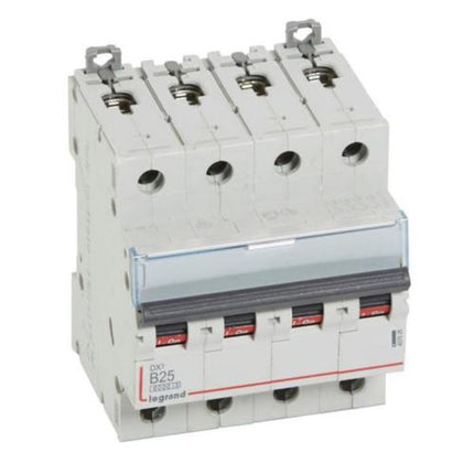 407626Legrandقاطع دوائر Legrand DX3 رباعي الأقطاب 25A منحنى B سعة 6kA