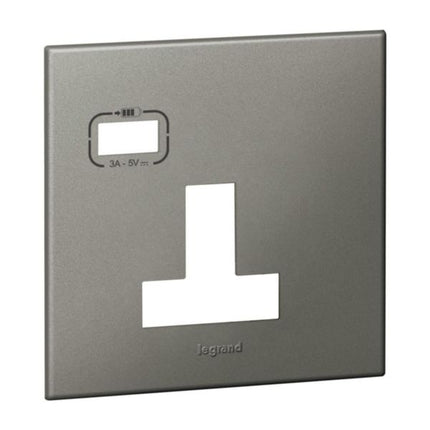 575193ALegrandلوحة ليجراند 1 جانج BS 13A مقبس USB A ماغنيسيوم