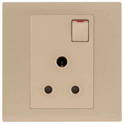 MEC32044RGLegrandمقبس Obria أحادي الوحدة BS 5A مع مفتاح ذهبي وردي