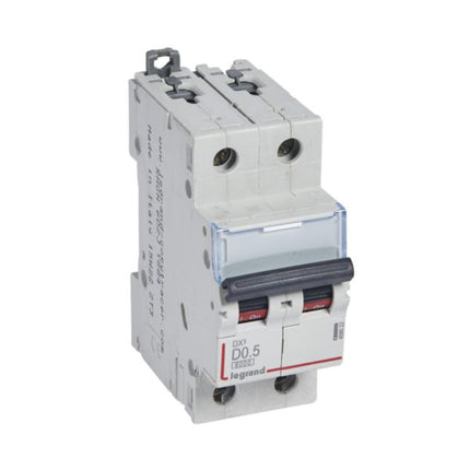 408022Legrandقاطع دورة Legrand DX3 ثنائي القطب 0.5A منحنى D بقدرة 6kA