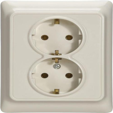 782143Legrandكابتيكا مقبس كهربائي معياري ألماني 2x2P+E 16A 250V عاجي