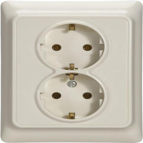 782143Legrandكابتيكا مقبس كهربائي معياري ألماني 2x2P+E 16A 250V عاجي