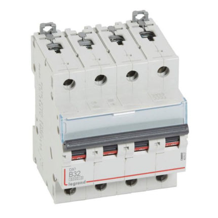 407627Legrandقاطع دارة Legrand DX3 رباعي الأقطاب 32A 6kA منحنى B