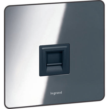 832254Legrandمقبس هاتفي Synergy Sleek RJ11/RJ12 من الفولاذ المقاوم للصدأ المصقول