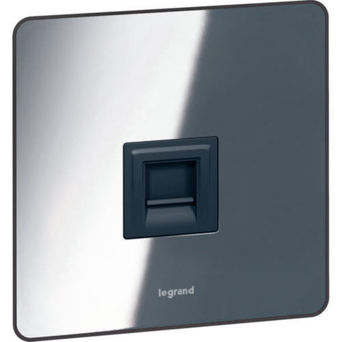 832254Legrandمقبس هاتفي Synergy Sleek RJ11/RJ12 من الفولاذ المقاوم للصدأ المصقول