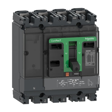 Schneider Electric,C25B6TM160C,NSX250B 25kA AC 4P3D 160A TMD 50 °C