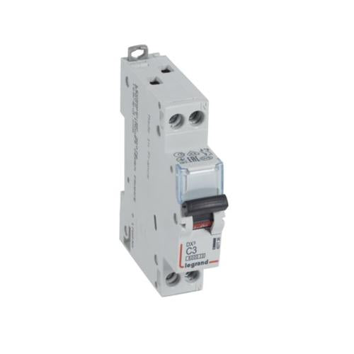 407736Legrandقاطع دائرة ليجراند MCB DX3 6000A أحادي القطب محايد 3A منحنى C