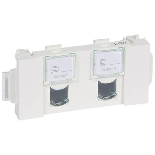 076541Legrandموزايك مقبس RJ45 مزدوج الفئة 5e UTP أبيض