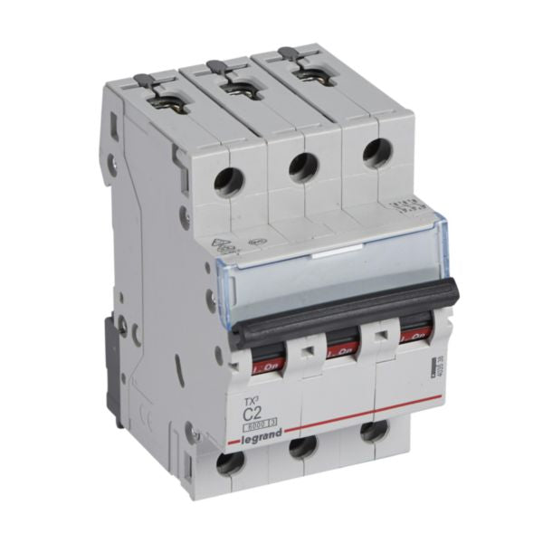 403538Legrandقاطع دائرة Legrand TX3 ثلاثي الأقطاب 2A منحنى C