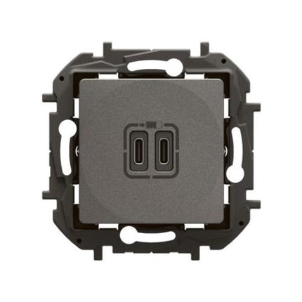 NP3404MGLegrandنيلوي شاحن USB مزدوج من النوع C رمادي متوسط 15 واط