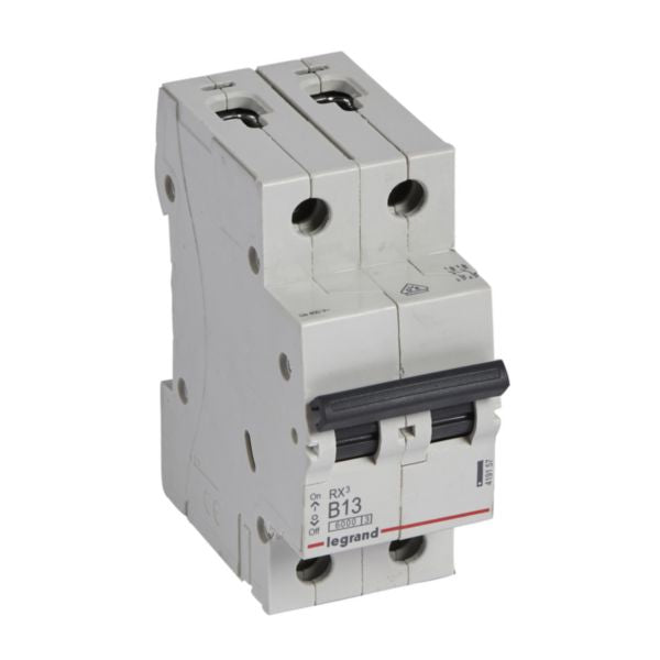 419157Legrandقاطع دائرة ليجراند MCB RX3 6000A ثنائي القطب 13A منحنى B