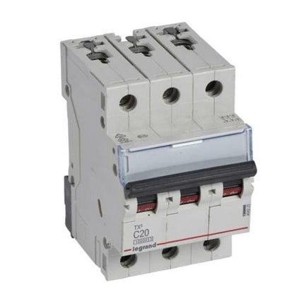 404223Legrandقاطع دائرة Legrand TX3 ثلاثي الأقطاب 20 أمبير منحنى C