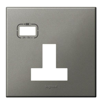 575193ALegrandلوحة ليجراند 1 جانج BS 13A مقبس USB A ماغنيسيوم