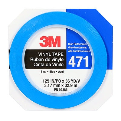 71000446493Mشريط 3M الفينيل 471 أزرق 1/8 بوصة 36 ياردة