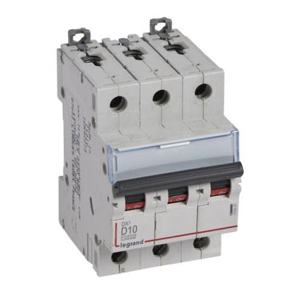 409497Legrandقاطع الدائرة الكهربائية ليغراند MCB DX3 10000A ثلاثي الأقطاب 10A منحنى D