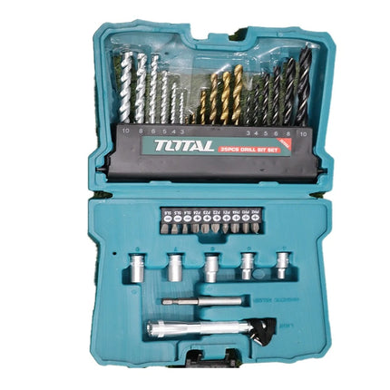 TOTAL 35 Pcs Drill Bits and Accessories Set | TACSD0351