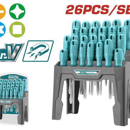 THTDC252601Total Toolsمجموعة مفكات براغي توتال 26 قطعة (THTDC252601)