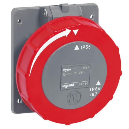 053050Legrandمقبس تثبيت اللوحة Hypra من Legrand IP66/67 32A 3P+E