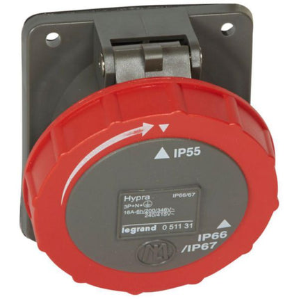 051131Legrandمقبس التركيب على اللوحة من Legrand Hypra IP66/67 16A 3P+N+E