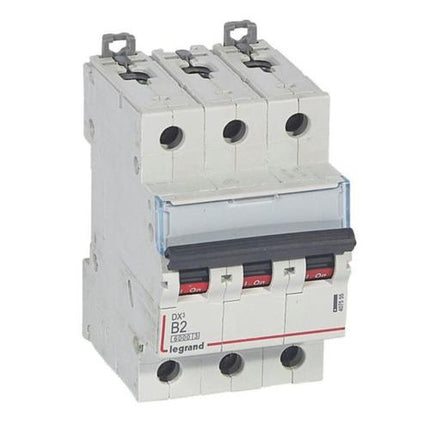 407555Legrandقاطع دوائر Legrand DX3 ثلاثي الأقطاب 2A منحنى B