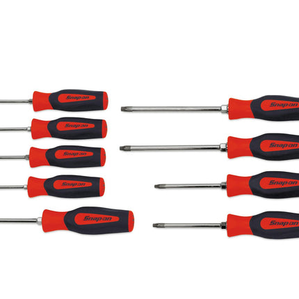SGDTX90BRSnap-Onمجموعة مفكات TORX Instinct بقبضة ناعمة 9 قطع T8-T45 أحمر