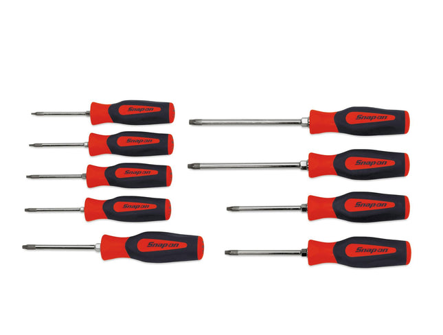 SGDTX90BRSnap-Onمجموعة مفكات TORX Instinct بقبضة ناعمة 9 قطع T8-T45 أحمر