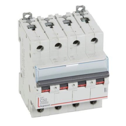 409341Legrandقاطع دارة Legrand MCB DX3 10000A رباعي الأقطاب 50A منحنى C