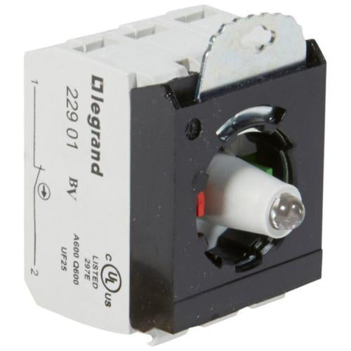 023005Legrandمجموعة فرعية من كتل Osmoz المضاءة NO+NC أخضر 12-24V