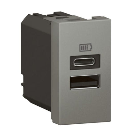 571689Legrandوحدة مخرج أرتيور USB بمنفذين A+C 3A 15W مغنيسيوم