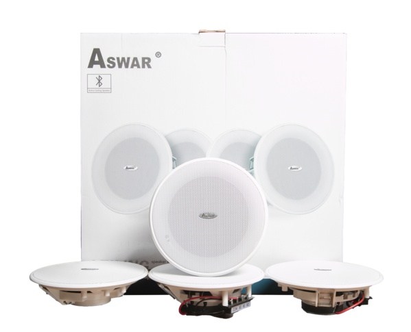 Aswar Sound System with 8 black inceiling speaker & 45W amplifier