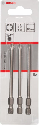 Screwdriver Bit Extra-Hard 89mm Torx 8/10/15 3pcs