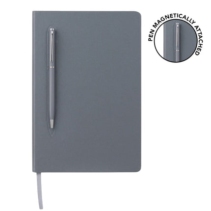 GSGL 302Toolmart GiftsCAMPINA - Giftology A5 Hard Cover Notebook with Metal Pen - Grey