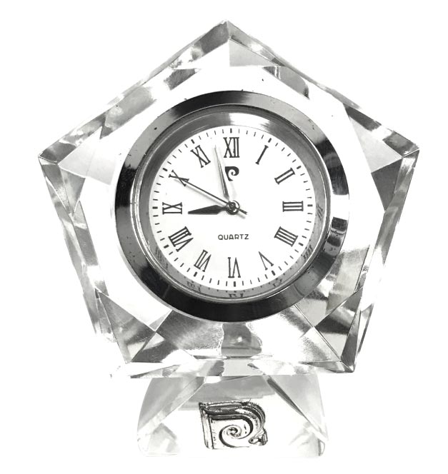 TCPC 765Toolmart GiftsCasona - Pentagon Crystal Desk Clock by Pierre Cardin - Small