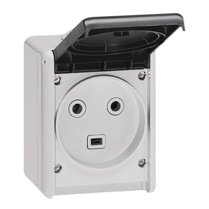 055872Legrandمأخذ كهربائي Plexo من ليجراند IP44 32A 2P+E رمادي