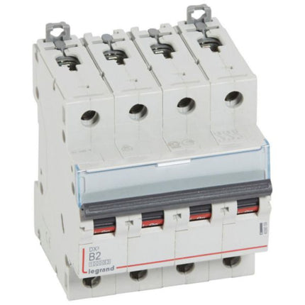409059Legrandقاطع دارة Legrand DX3 رباعي الأقطاب 2A منحنى B